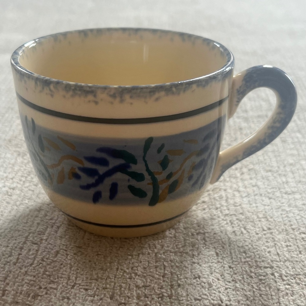 Vintage S Clement France Blue Ceramic Coffee Cup Mug 5004 Hand Painted